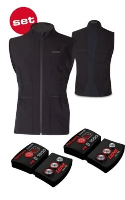 Lenz Set Heat Vest 1.0 Herren Heizweste + Lithium Pack RCB 1800 Akkus 3600 MAh